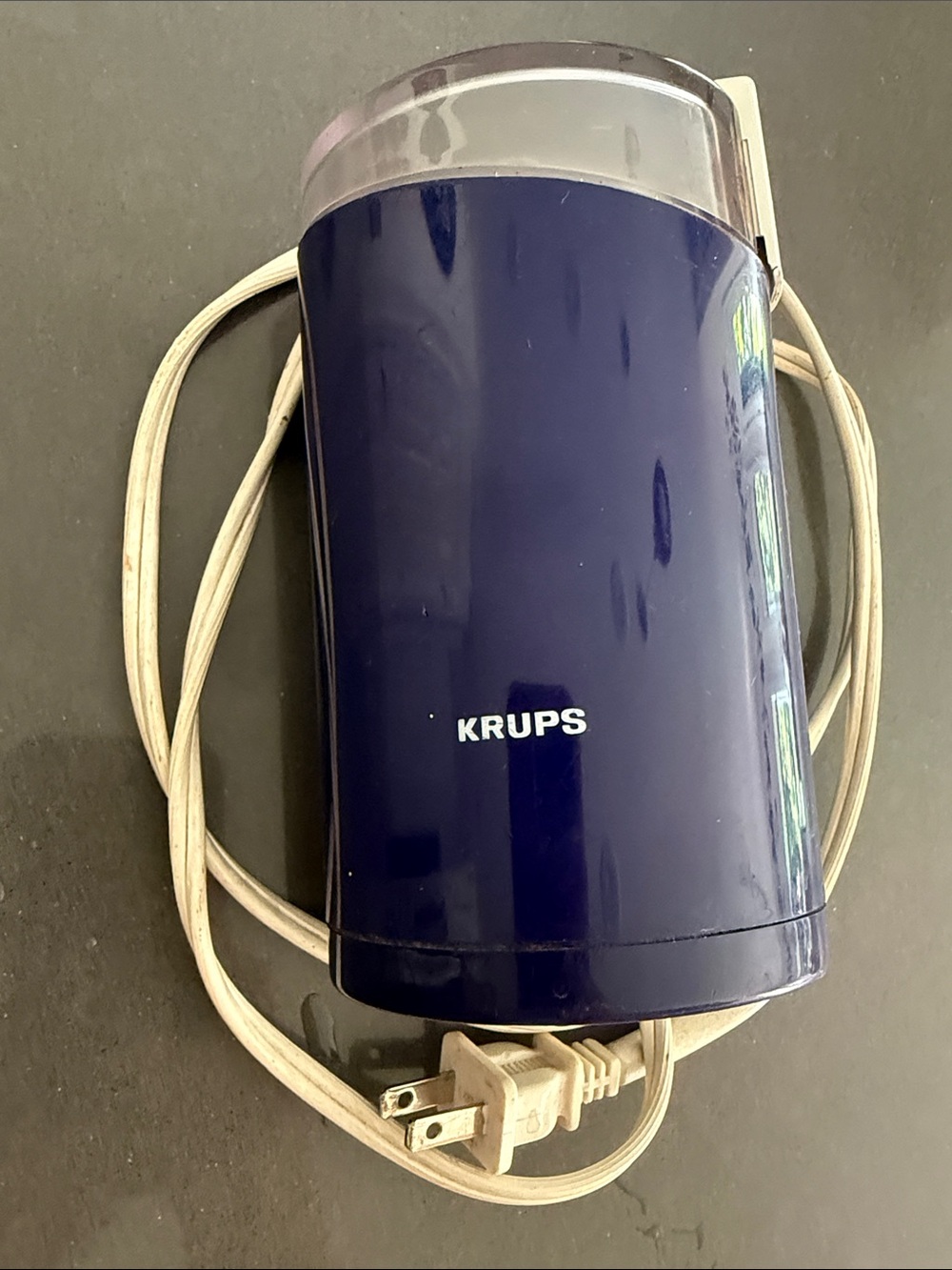 Krups Electric Coffee or Spice Grinder - Dark Blue. Works!